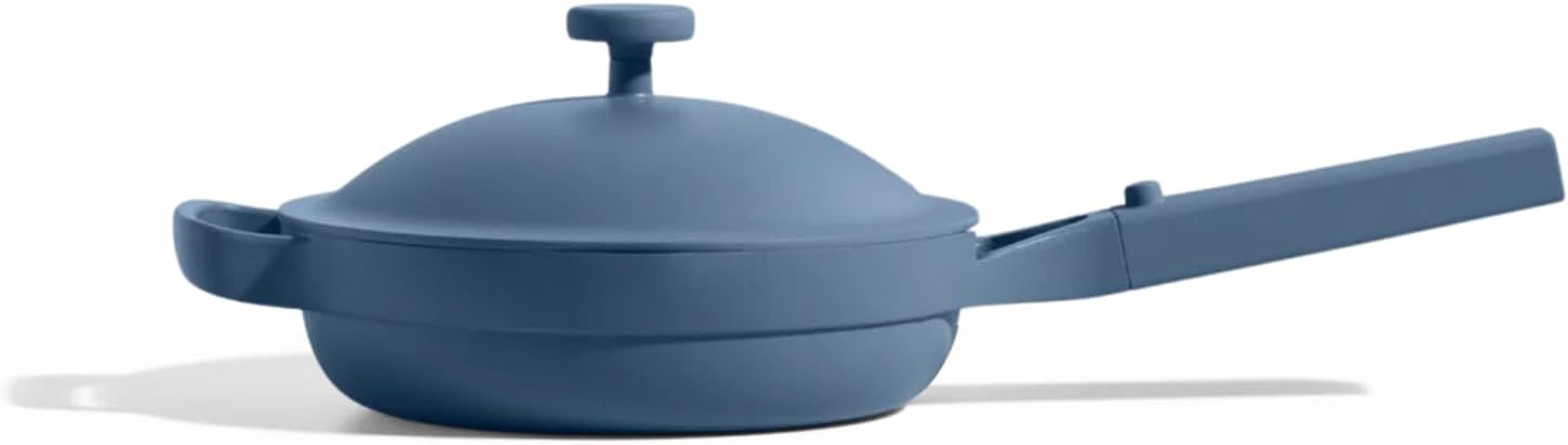 Our Place Mini Always Pan 2.0-22cm (1.1L) Nonstick, Toxin-Free Ceramic Cookware | Patented 10-in-1 Aluminum Frying & Sauté Pan | Safe for Oven, Induction & All Cooktops up to 232°C | Blue Salt