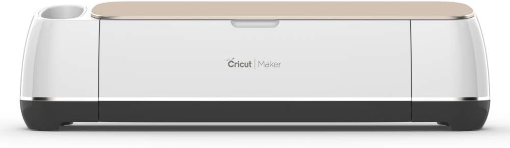 Cricut Maker - Smart Cutting Machine - With 10X Cutting Force, Cuts 300+ Materials, Create 3D Art, Home Decor, Bluetooth Connectivity, works with iOS, Android, Windows & Mac, Champagne,26.38 x 11 x 11