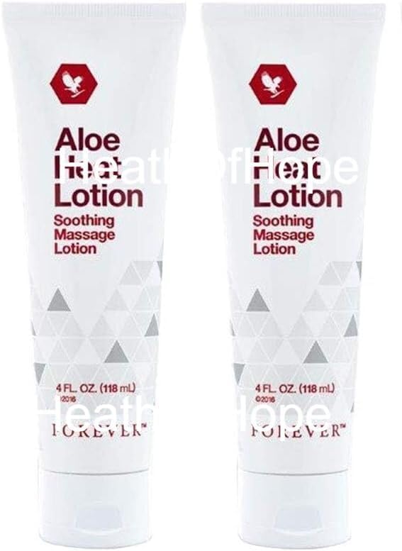 Bizzico 2 Tubes Forever Living Aloe Heat Lotion, Soothing Massage Lotion for Unisex Adults, Pack of 2 (2 x 4 oz)