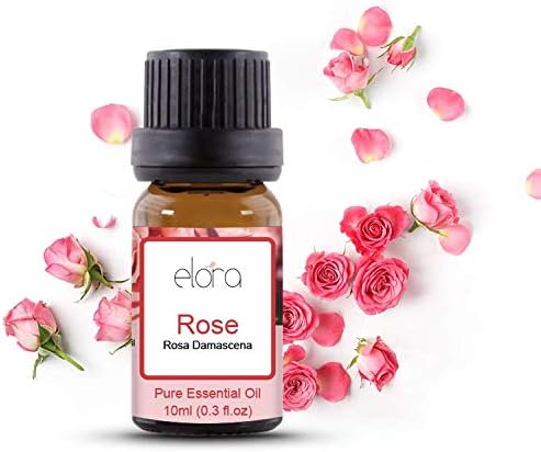 Elora 10ml Essential Oil - 100% Pure Natural Essential Oils for Diffuser, Humidifier, Aromatherapy, Sleep and Relaxation (10ml, Rose)