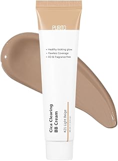 PURITO Cica Clearing BB Cream #21 Light Beige 1 fl.oz / 30ml, Vegan bb cream, tinted