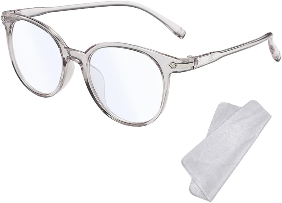 Blue Light Blocking Glasses - Fashion Oval Transparent Frame Reading Glasses Blue Light Eyeglasses Lightweight Anti Eyestrain Computer Gaming Eyewear Unisex