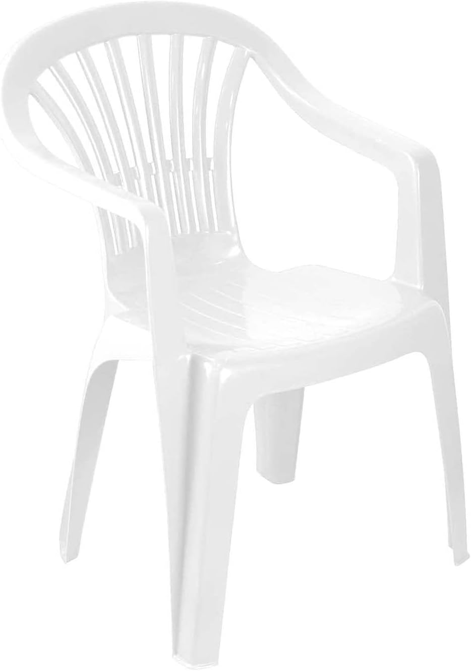 VTL® White Plastic Garden Chairs Low Back Seat Patio Partying Camping Stacking