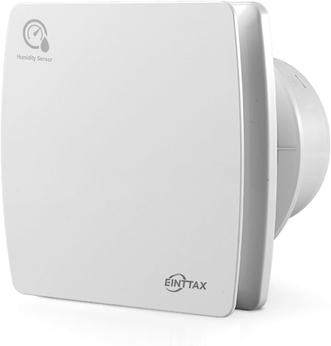 100mm Quiet Bathroom Extractor Fan with Humidity Sensor and Timer, White Square Bathroom Fan 95m³/h, Wall/Window Mounted Extractor Fan for Kitchen, Shower, Toilet, 12W, 34 dB