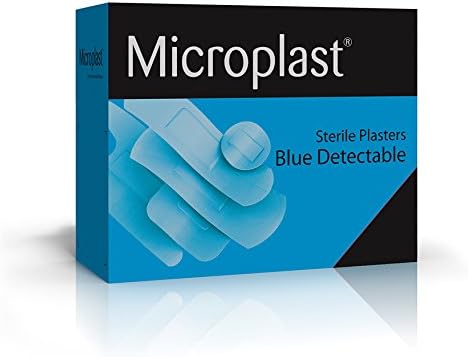 Crest Medical Microplast Blue Detectable Plasters 100-Piece, 7 cm x 2 cm Size