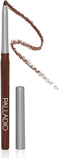 Palladio Retractable Waterproof Lip Liner High Pigmented and Creamy Color Slim Twist Up Smudge Proof Formula with Long Lasting All Day Wear No Sharpener Required, Coffee, 1 Count