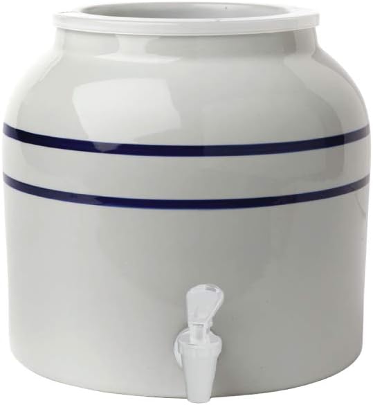 New Wave Enviro Porcelain Water Dispenser, Classic Blue Stripe