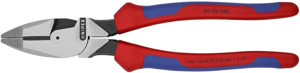 KNIPEX Tools - High Leverage Lineman's, New England Head, Multi-Component (0902240SBA), 9 inches