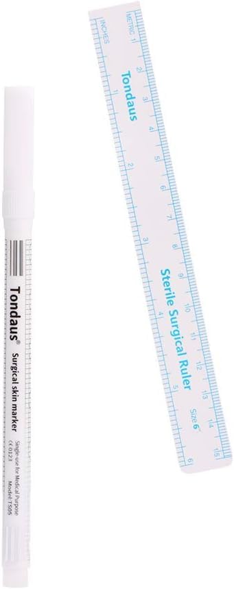 1 Set White Tattoo Tip Markers Skin Marker Pen Tattoo with Paper Ruler,for Eyebrow Lips Skin，Beauty and Personal Care，Easy to Use Eyebrow Color Beauty and Personal Care,Eyes,Makeup