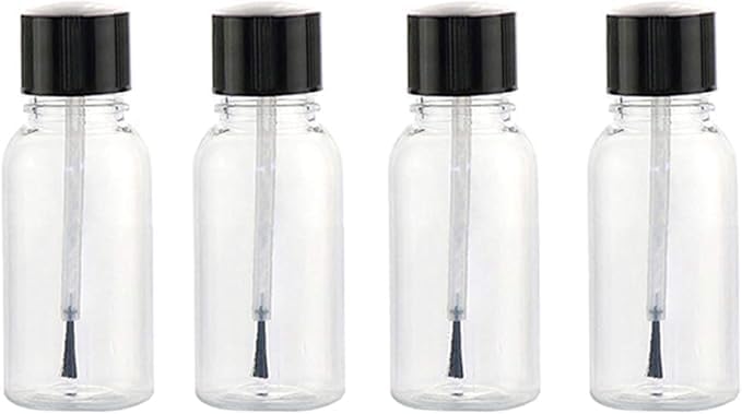 4Pcs Clear 20ml Empty Refillable Nail Polish Bottles Transparent Glass Nail Varnish Bottles Containers with Brush Cap for Nail Art Nail Polish Nail Art and Polish Foot, Hand and Nail Care Nail Design