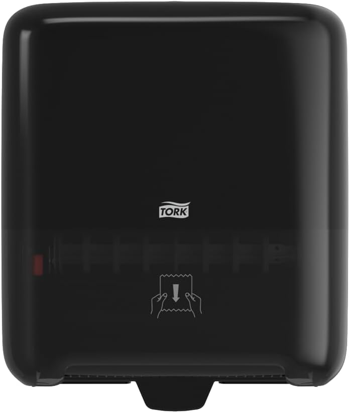 Tork Matic Paper Towel Dispenser, 5510282, Elevation Design - Paper Hand Towel Dispenser H1, One-at-a-Time dispensing with Refill Level Indicator, Black