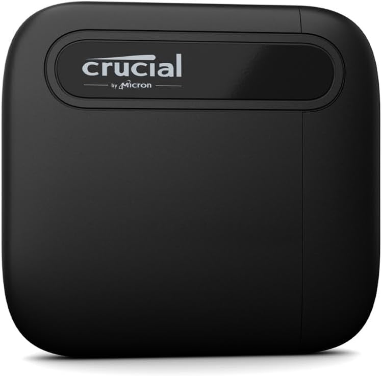 Crucial X6 500GB Portable SSD - Up to 800MB/s - PC and Mac - USB 3.2 USB-C External Solid State Drive - CT500X6SSD9