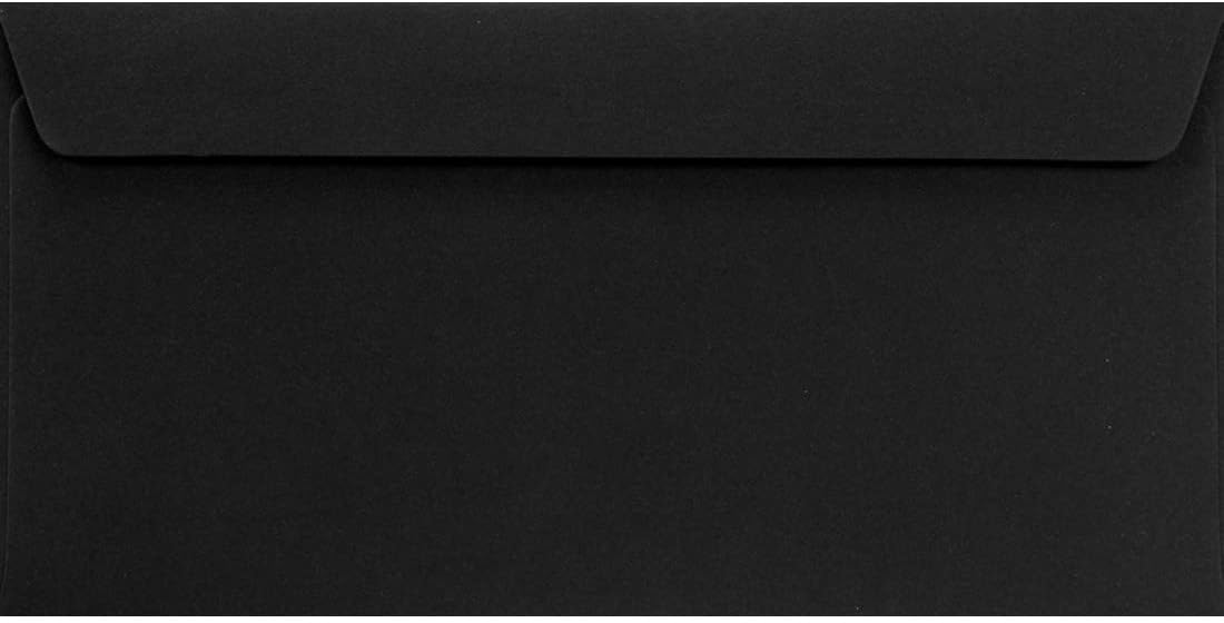 Netuno Pack of 25 Black DIN Long Envelopes 110 x 220 mm 120 g Design Envelopes DL Black without Window Coloured Letter Envelopes DL Envelopes Colourful Paper Envelopes for Invitations