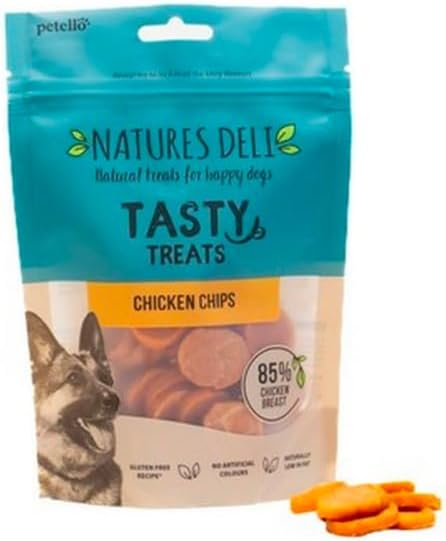 Natures Deli Chicken Chips Dog Treats, Gluten Free Low Fat Bite-size Treats for Dogs, High Protein Dog Biscuits - 100 g
