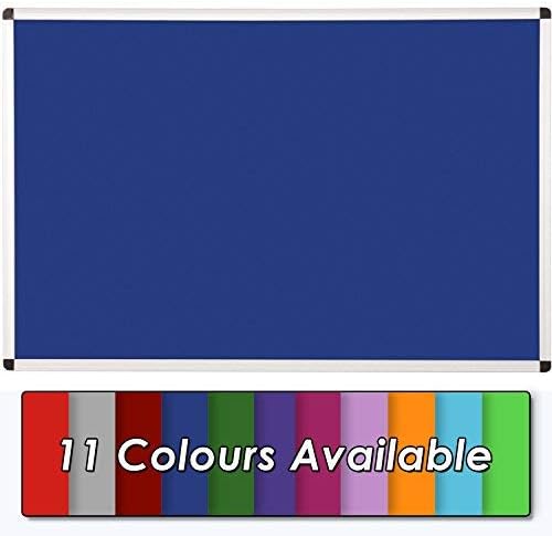 Wonderwall Premium Blue Felt Noticeboard, 90 x 60 cm, Anti-Fade Pinboard - Aluminium Frame, Discreet Corner Fxings - Ideal for Office, School, Home, Venues