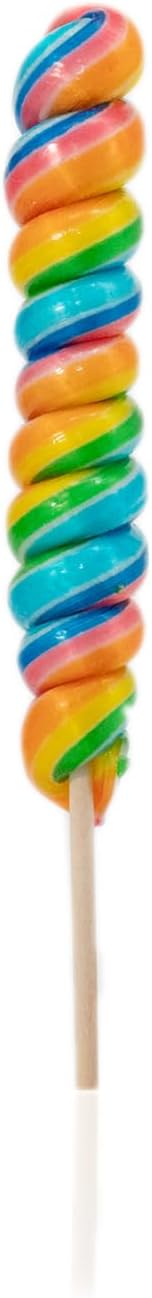 Candy Paradise Lollipop Rainbow Twister Lollies 50g Kids Party Bags Sweets. Halal Vegan. Cake Toppers & Party Favours Great Value. Assorted Colours (1)