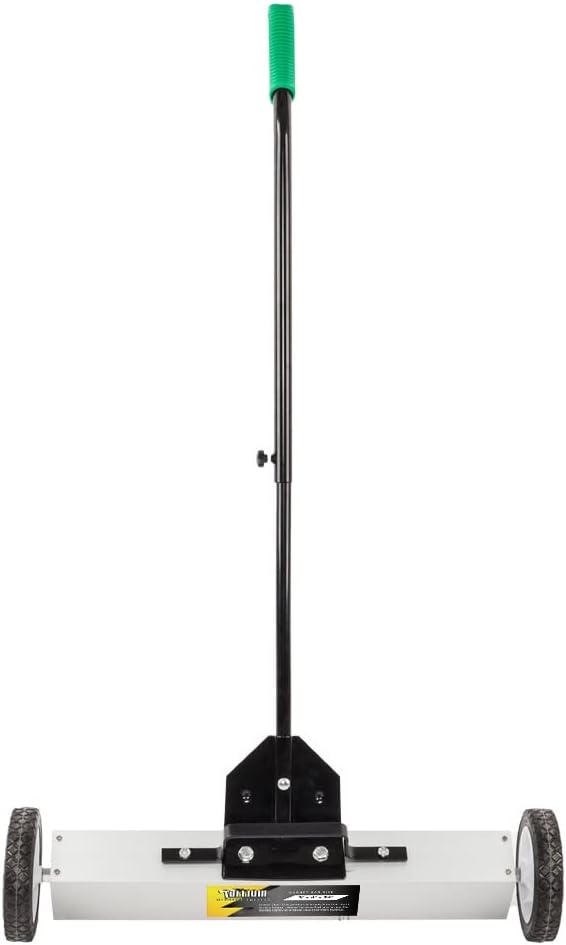 Bonnlo 61 CM/ 24-inch Rolling Magnetic Pick-Up Sweeper | 23 KG/ 50 Lbs Capacity, with Quick Release Latch & Telescoping Handle, for Nails Needles Screws Collection, Easy Cleanup