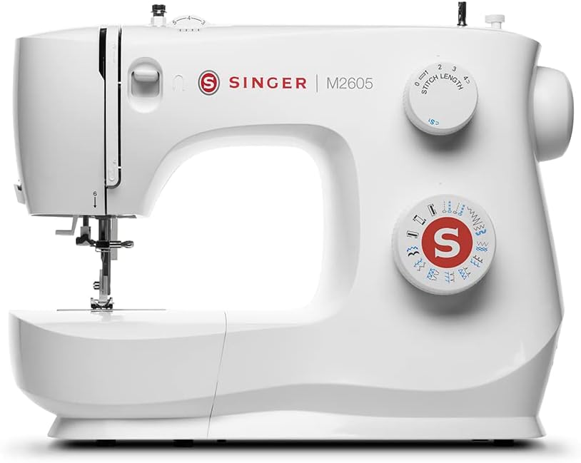 Singer M2605 Sewing Machine, White - 21 Stitch Selection