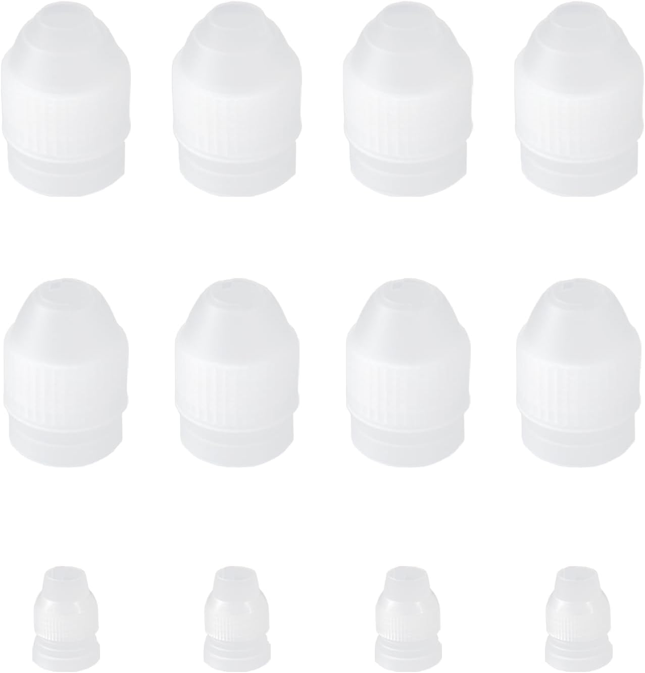 Piping Nozzles Coupler-12PCS Plastic Icing Nozzles Piping Tips Cake Decorating Icing Couplers Tools Icing Bag Adaptors for Cupcakes Birthday Cake Cookies DIY