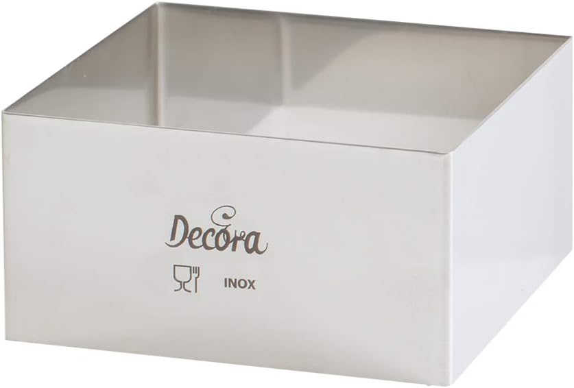 DECORA Stainless Steel Square, Silver, 20 x 26 x 4.5 cm