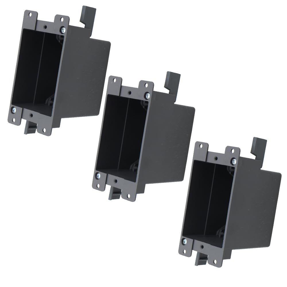 1-Gang Old Work Electrical Outlet Box, Plastic Junction Box for Switches,14cu Inch Outlet Box,for Home Improvement, ETL Listed and Fire Rated for 2 Hours(3 PCS)