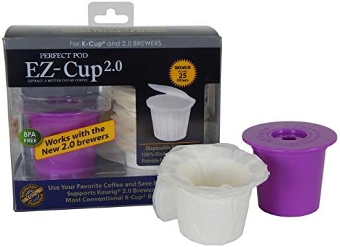 PERFECT POD EZ-Cup 2.0 Starter Pack | Reusable Coffee Pod Capsule with 25 Disposable Paper Filters (Starter Pack)