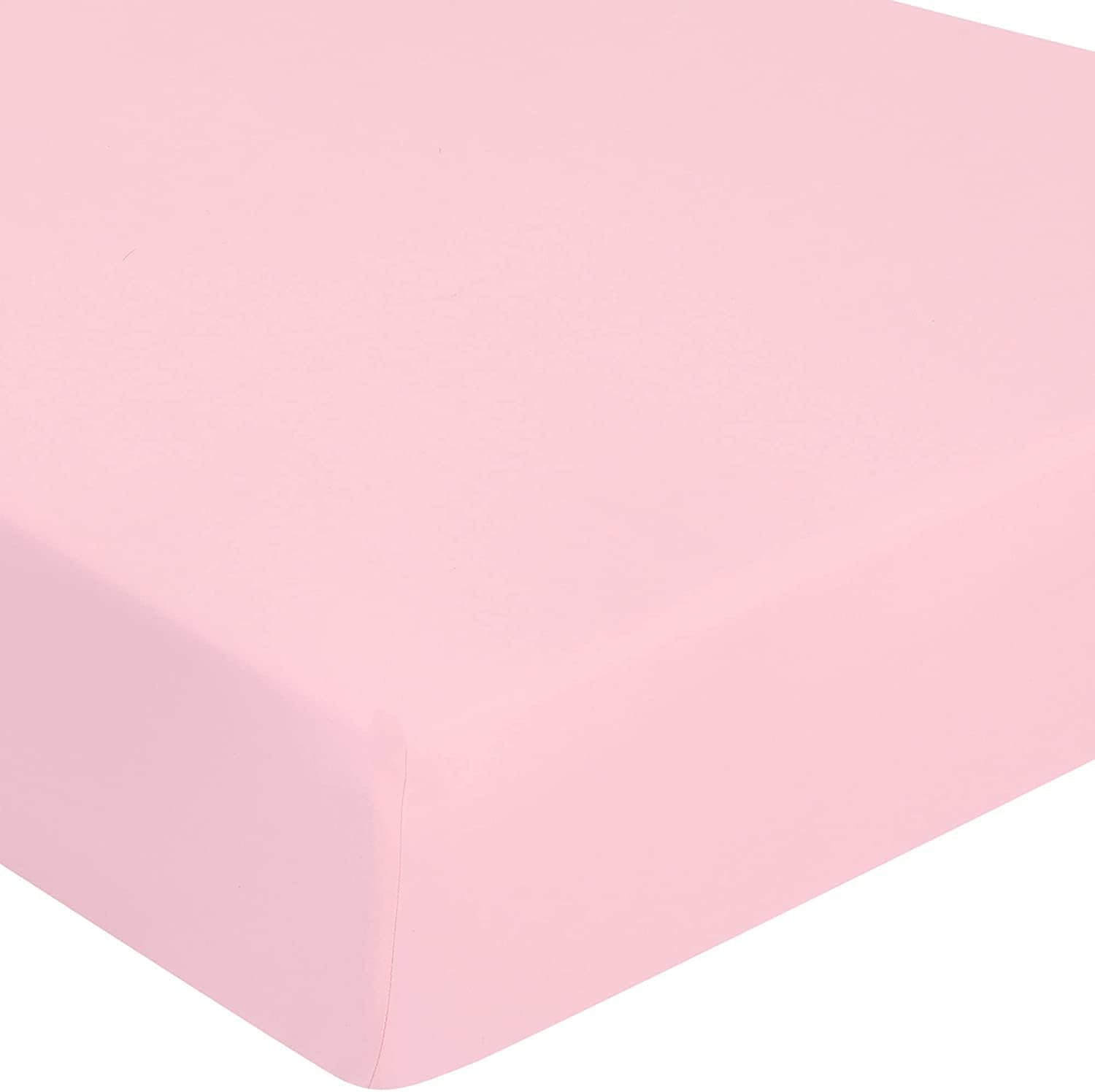 Dudu N Girlie - Cot Fitted Sheets 140 x 70cm | Bedding For Cot bed | Soft Jersey Cotton Baby Sheets 140 x 70 Fully Elasticated Skirt Breathable Easy Care (Single Pack, Pink)