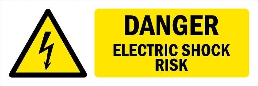 Danger, Electric Shock Risk, warning sign - Self adhesive sticker (150mm x 50mm)