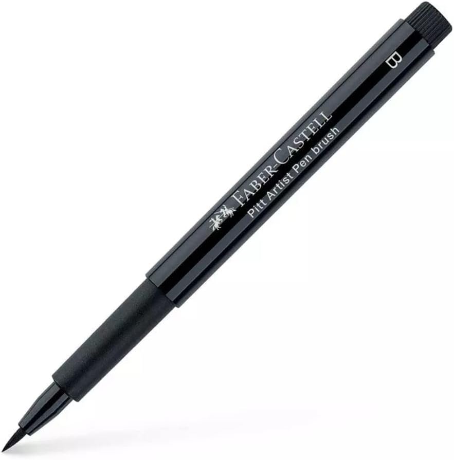 Faber-Castell Art & Graphic Pitt Artist Pen Brush India Ink Pen, Black, Single Pitt Pen, For Art, Craft, Drawing, Sketching, Home, School, University, Colouring