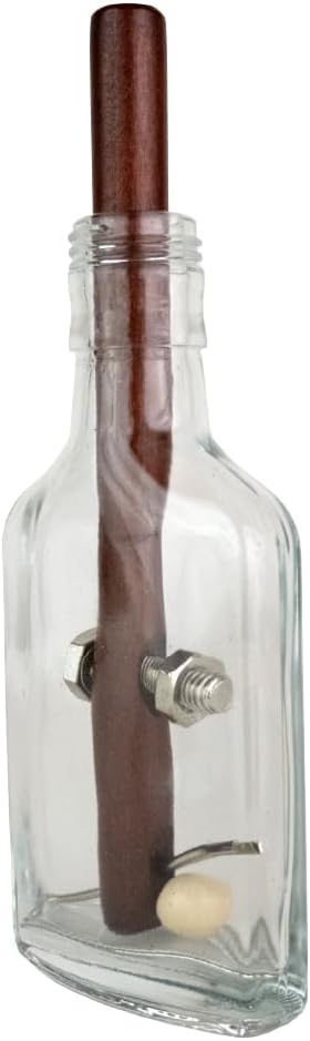 True Genius - Grecian Glass Bottle Brainteaser Puzzle- Disassembly Puzzle, Brain Teaser, Brain Teaser for Adults, Gifts for Men, Take everything out and then put back together