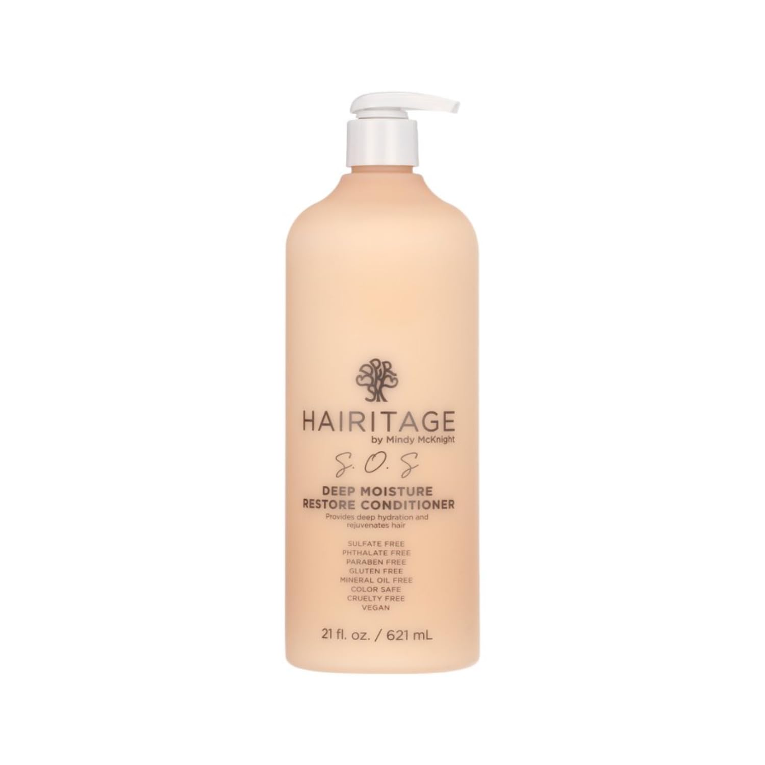 Hairitage S.O.S. Deep Moisture & Restore Deep Conditioner with Safflower Oil for Dry, Thick Hair - Hydrating - for Coily + Curly + Wavy Hair Types - Vegan for Women + Men, 21 fl. oz.