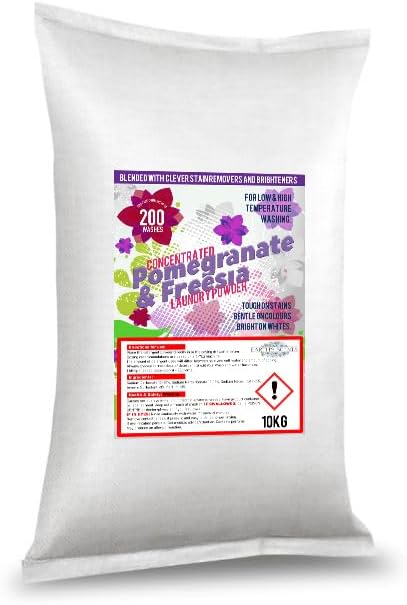 Earth's Scents Pomegranate & Freesia Non-Bio Washing Powder 10KG - Professional Laundry Detergent 200 Washes