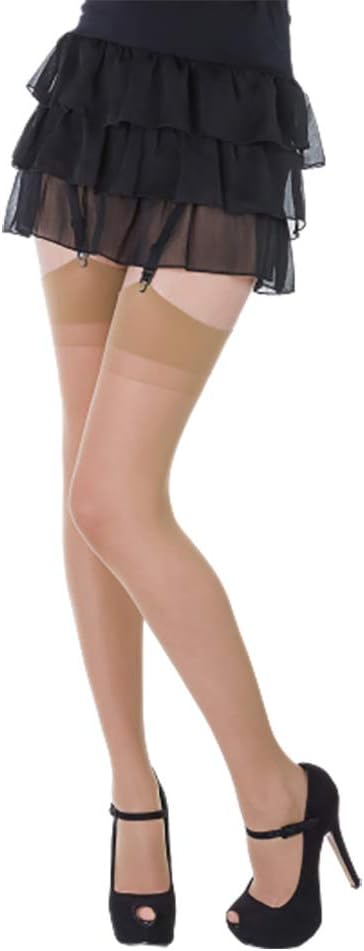 SENTELEGRI Luxury Plain Top Sheer Stockings, 15 Denier - Available 10 Colours (Regular, Beige)