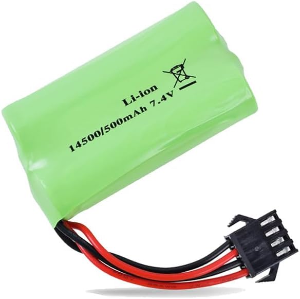 7.4V 500mAh Li-ion Battery Pack RC Replacement Rechargeable Battery Pack Built-in 14500 * 2 Cell for Toys,Drone,Remote Control Car Accessory