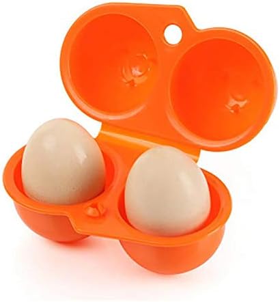 2 Grids Portable Egg Carrier Holder,RoseFlower® Shockproof Folding Plastic Egg Storage Tray Box Container for Outdoor Camping Hiking Picnic BBQ Barbecue Tourism -1Pcs, Orange