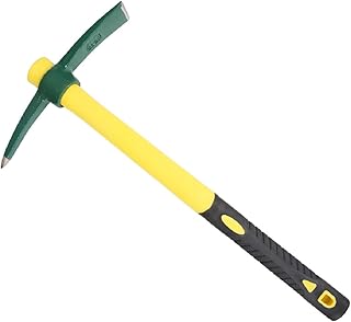 JANNO 18Inch Pick Axe, Steel Forged Garden Pick, Premium Mattock Hoe with Fiberglass Handle Hoe Garden Tool for Flower Beds, Weeding, Gardening Loosening Soil, Digging, Camping