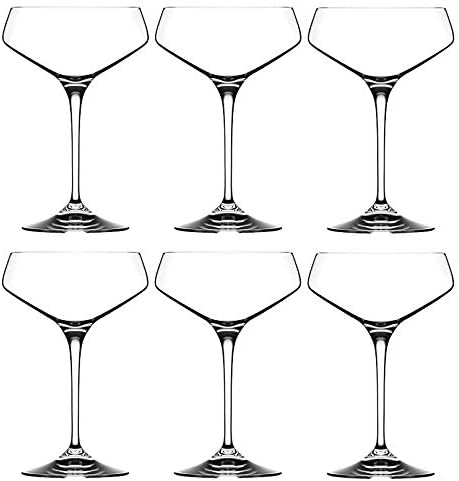 RCR Cristalleria Italiana Aria Collection 6 Piece Crystal Wine Glass Set (Champagne Coupe (11.25 oz))