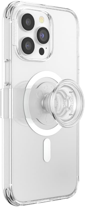 PopSockets iPhone 14 Pro Max Case with Phone Grip and Slide Compatible with MagSafe, Phone Case for iPhone 14 Pro Max, Wireless Charging Compatible - Clear