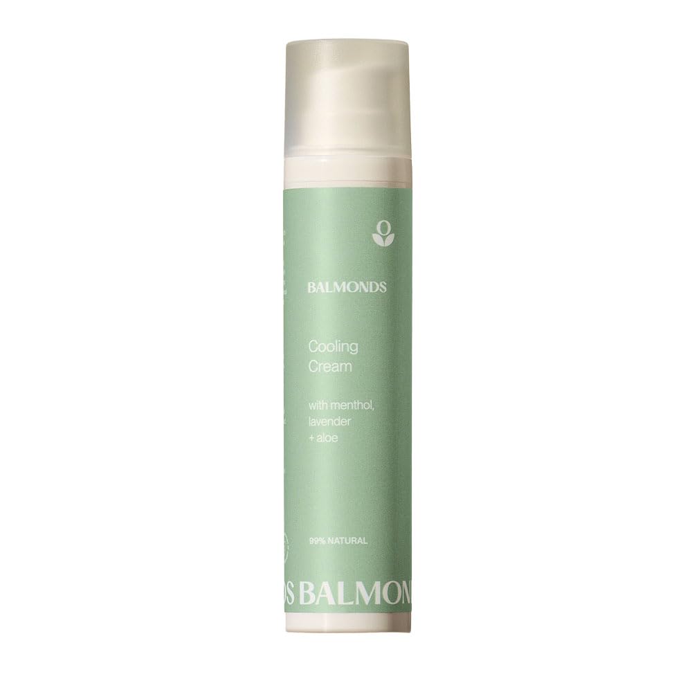 Balmonds - Cooling Cream - 3.5oz. (100ml) - 99% Natural Moisturizer With Menthol & Aloe - Fragrance Free - Vegan/Cruelty Free - All Skin Types