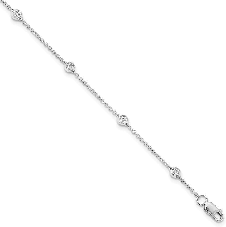 14K White Gold True Origin Lab Grown Diamond VS SI D,E,F Rolo Bracelet