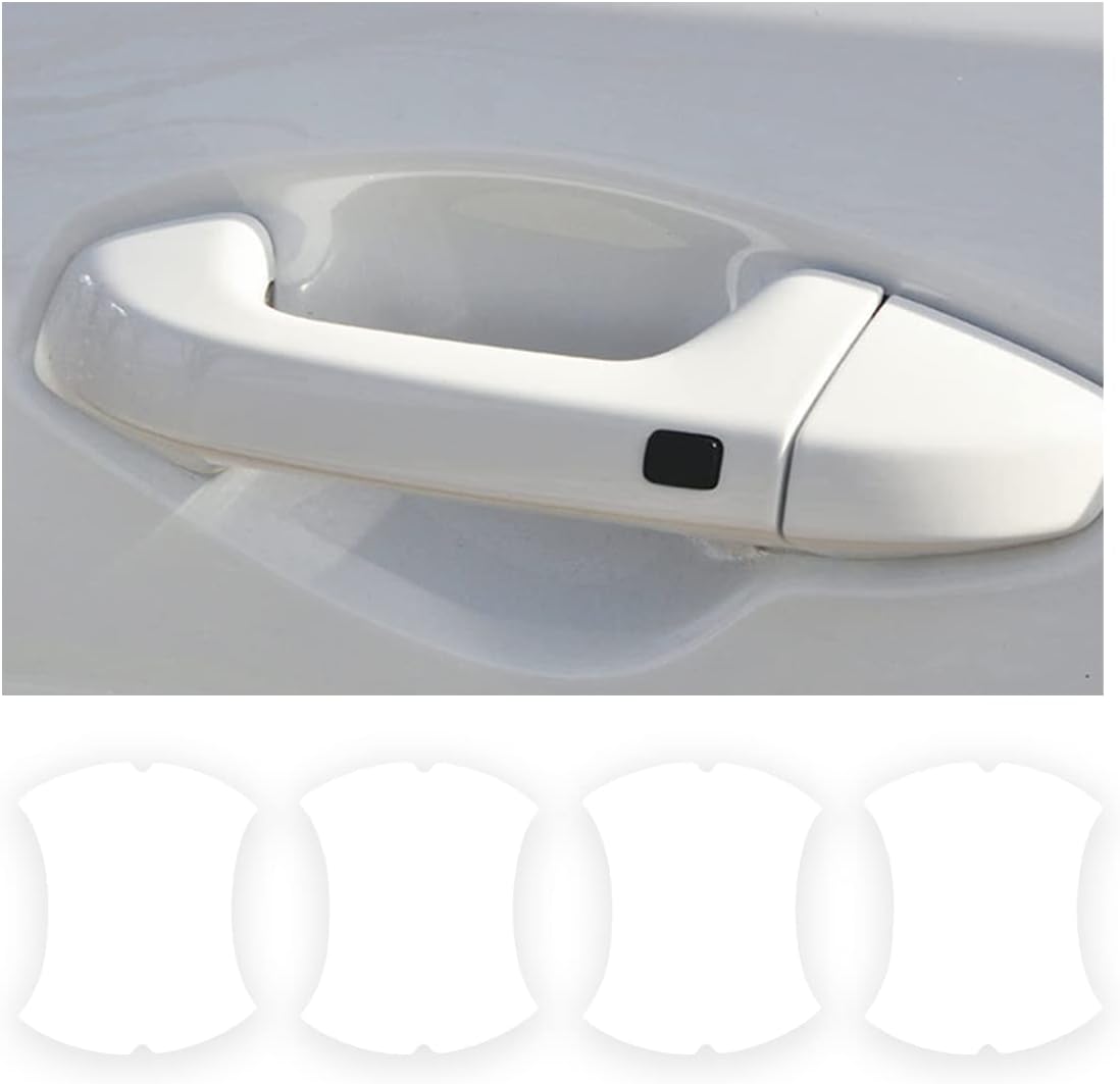 CGEAMDY 4PCS Car Door Handle Protector Sticker, Universal Carbon Fiber Anti-Scratches Auto Door Handle Protective Film, Clear