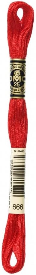DMC Stranded Cotton Embroidery Thread 666 - per Skein