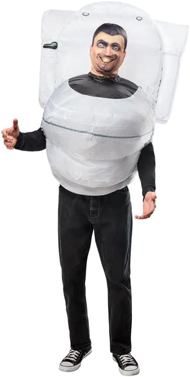 NECA Skibidi Toilet Blow Up Inflatable Costume for Adults, for Fun and Unique Themed Party and Halloween, One Size