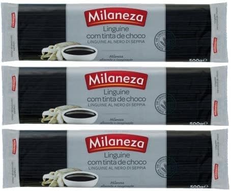 Exclusive Portuguese Pasta, Linguine in Cuttlefish Ink/Massa Tinta de Choco - 500g - Pack of 3