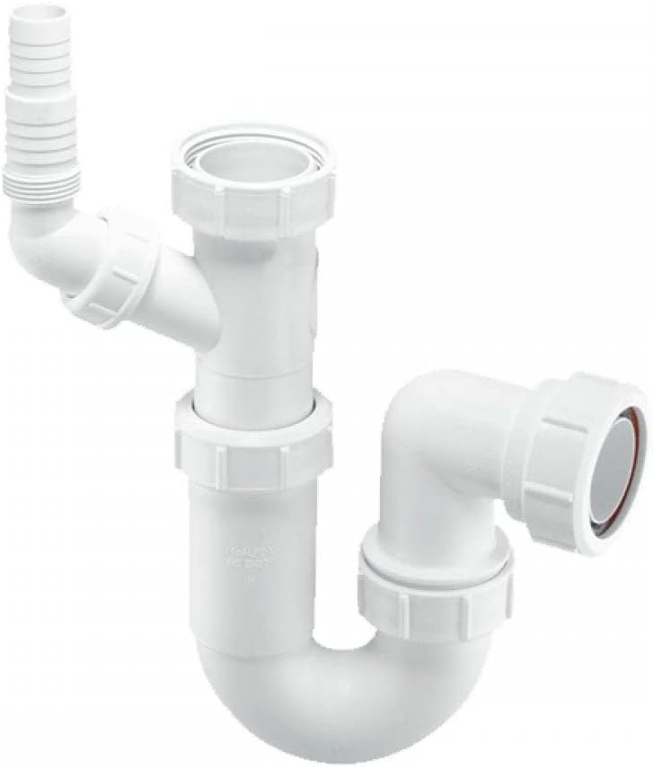 McAlpine WM15 Adjustable Sink Trap with 135 Degree Swivel Nozzle, White