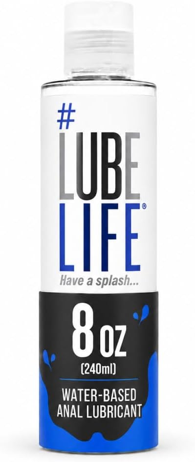 LubeLife Water-Based Anal Lubricant, Deep Comfort Personal Lube for Men, Women, and Couples, 240 ml | Regular lube gel for privacy, non-sticky water-based formula, toy and condom compatible, smooth confident glide