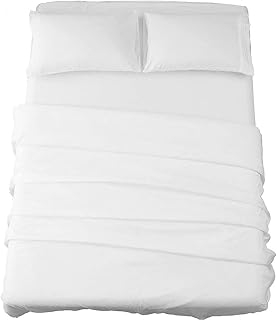 SONORO KATE Bed Sheet Set Super Soft Microfiber 1800 Thread Count Luxury Egyptian Sheets 16-Inch Deep Pocket Wrinkle and Hypoallergenic-4 Piece(Queen White)