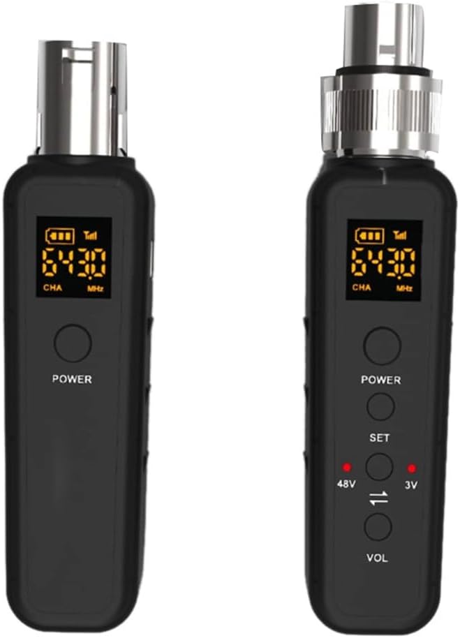 Aetherion Uhf Wireless Microphone Converter Xlr Transmitter Receiver for Microphone Guitar Transmitter Receiver Adapter Easy to Use 540-590Mhz