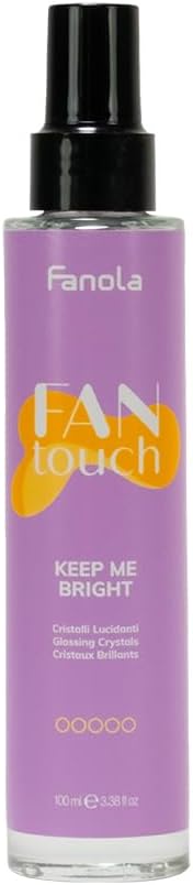 Fanola FanTouch Keep me Bright, Shining Crystals for Care and Prevention of Split Ends, for Dry or Highlighted Hair, 100 ml