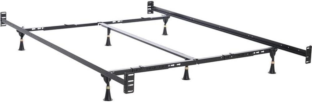 Bed Frame with Headboard/Footboard Attachment/6 Legs and Adjustable Glides, Queen/Eastern King